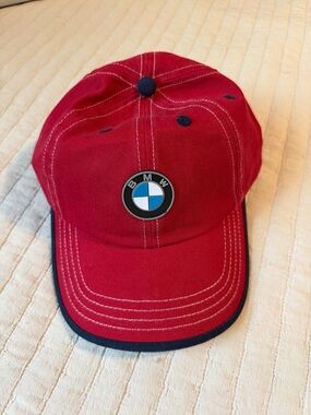 BMW Red Kids Cap with Navy Trim